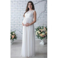 (l, White without Sleeve) Maternity Photography Props Women Pregnancy Clothes, Lace Dress For Pregnant