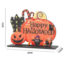(A) Halloween Pumpkin Wood Decorations, Home Holiday Decorations, Bar Party Scene Layout