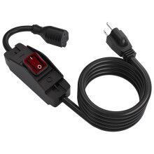 Extension Cord Near Switch 3-Prong Outdoor 1875W Black Extension Cord