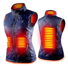 (XL, Blue) Women's Heated Vest With 4 Heating Zones, Neck Heating Jacket Usb Charging