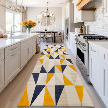 (Large Runner (80x300cm), Brio Printed Rug) Non Slip Shaggy Rugs & Printed Runner Soft Fluffy Carpets for Bedroom, Kitchen & Hallway
