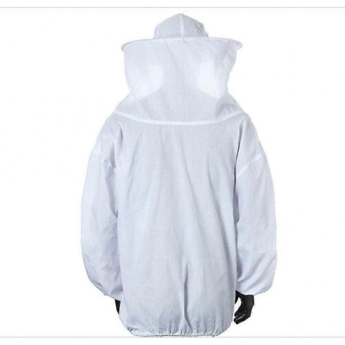 Beekeeper Jacket with Hat Professional Protection Hat Bee Suit with Zipper for Beekeepers Bee Keepers (white) 2