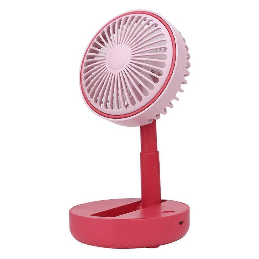 Simple New Usb Mini Folding Fan Office Desk Student Gift Portable Dormitory Small Electric Fan-Pink