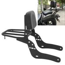 Passenger Sissy Bar with Luggage Rack Backrest for Honda Rebel 300 500 CMX300 CMX500 2017, Black