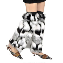 (45CM, COLOR 1) Faux Fur Leg Warmer,Warm Fuzzy Leg Warmer Boot Cuff Cover for Party Costumes