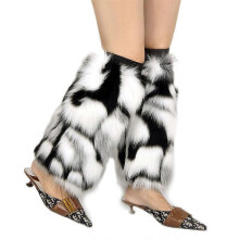 (35CM, COLOR 1) Faux Fur Leg Warmer,Warm Fuzzy Leg Warmer Boot Cuff Cover for Party Costumes