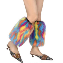 (25CM, COLOR 2) Faux Fur Leg Warmer,Warm Fuzzy Leg Warmer Boot Cuff Cover for Party Costumes