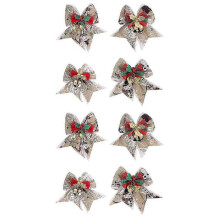 (M N O P) Glitter Poinsettia Christmas Tree Ornament Artificial Wedding Christmas Flowers Xmas Tree Wreaths Decor Ornament