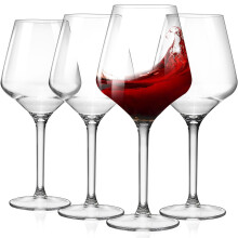 Plastic Glasses Set of 4 16oz Unbreakable Glasses with Stem Reusable
