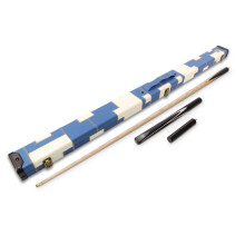 Striker 3/4 Jointed Snooker Pool Cue Set + Deluxe White and Blue Case