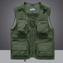 (Green, 6XL) Men Tactical Vest Coat Casual Photographer Waistcoat Mesh Work Sleeveless Jacket