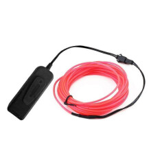 (3M, Pink) Glow El Wire Cable Led Neon Christmas Dance Party Diy Costumes Clothing Luminous-pink