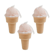 3 Ice Cream Cones, Scented Candles, Soy Wax, Simulated Dessert Candles, Ornaments pink