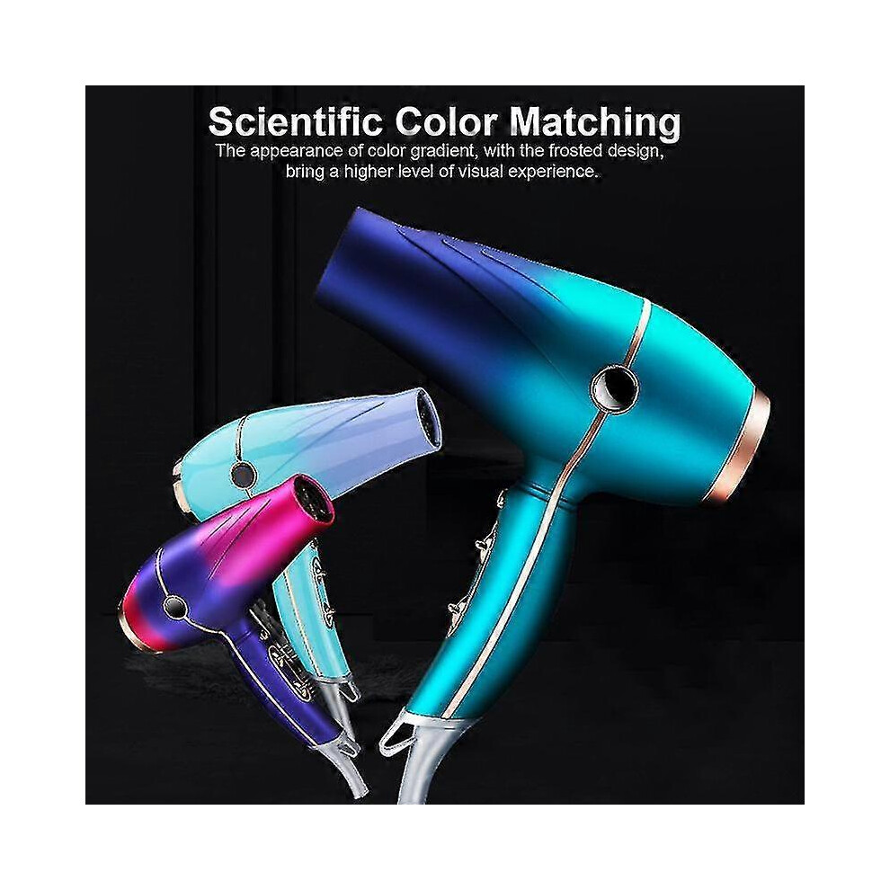 High-power Professional Ceramic Salon Hair Dryer With Diffuser And Concentrator Negative Ionic Blow DryerPurple
