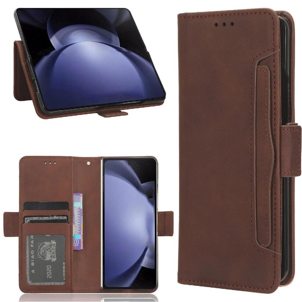 (Brown) Compatible Case For Samsung Galaxy Z Fold6 Unique Accurate Incision Kickstand Function High Quality Brown 764563074020