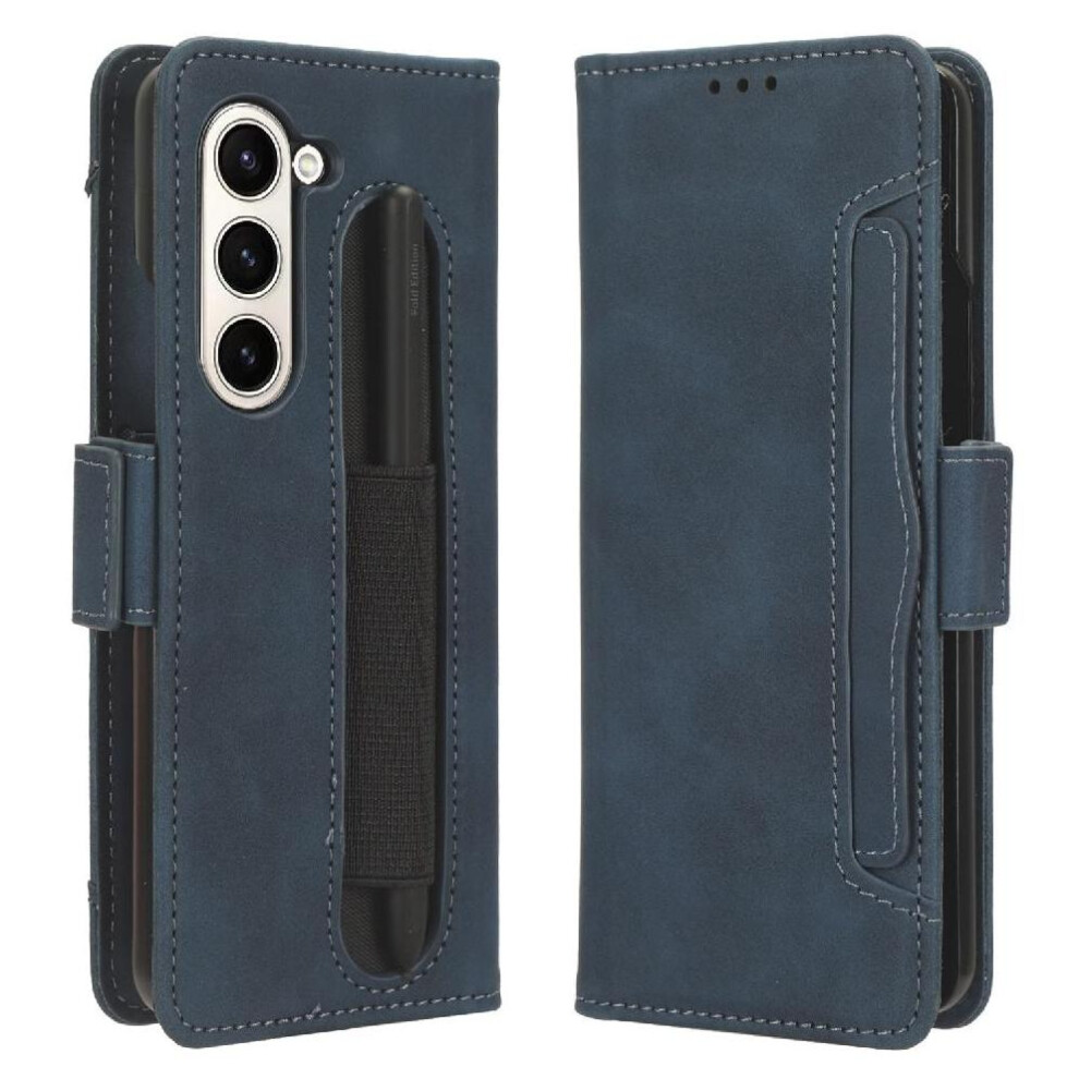 (Blue) Compatible Case For Samsung Galaxy Z Fold6 Unique Accurate Incision Kickstand Function High Quality Blue 764563074037
