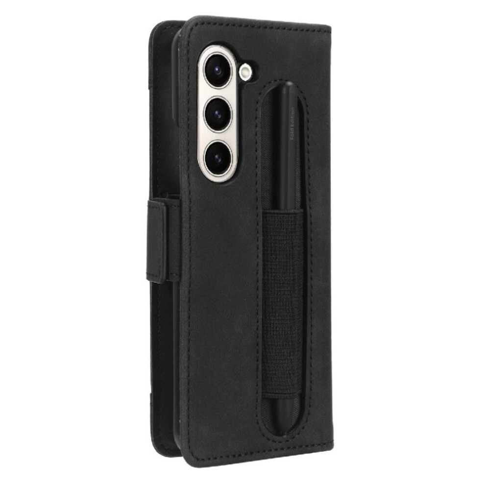 (Black) Compatible Case For Samsung Galaxy Z Fold6 Unique Accurate Incision Kickstand Function High Quality Black 764563074013