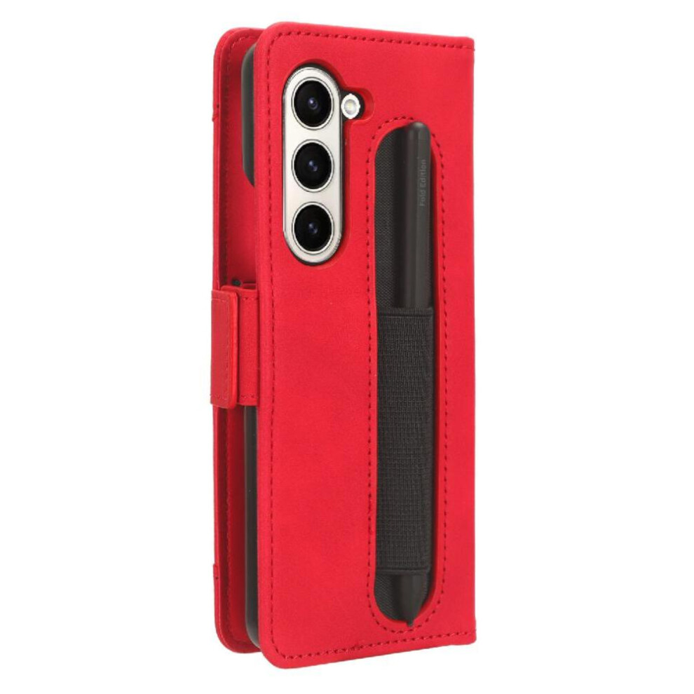 (Red) Compatible Case For Samsung Galaxy Z Fold6 Unique Accurate Incision Kickstand Function High Quality Red 764563074044