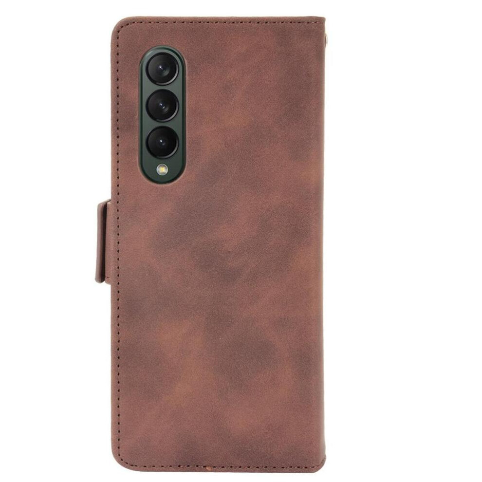 (Brown) Compatible Case For Samsung Galaxy Z Fold4 5G Unique High Quality Accurate Incision Kickstand Function Brown 764563074174