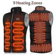 (XXL) 9 Places Heated Vest Men Women Usb Heated Jacket Heating Thermal Clothing
