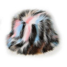 (COLOR 5) Women Furry Fisherman Hat Faux Fur Bucket Cap Winter Ear Warmer