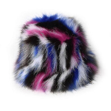 (COLOR 6) Women Furry Fisherman Hat Faux Fur Bucket Cap Winter Ear Warmer