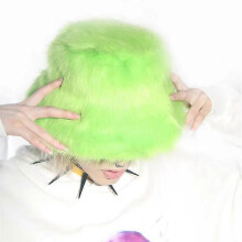 (COLOR 4) Women Furry Fisherman Hat Faux Fur Bucket Cap Winter Ear Warmer