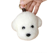 (1) MIMIGO Key Ring Little Dog Car Keychain Lamb Fur Fur Bag Ornament Plush Pendant