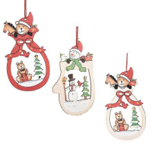 (style 2) Christmas Wooden Pendant Ornament Shopwindow Decoration Decor