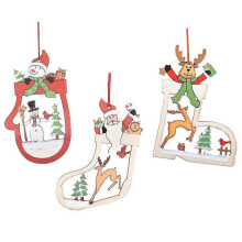 (style 1) Christmas Wooden Pendant Ornament Shopwindow Decoration Decor