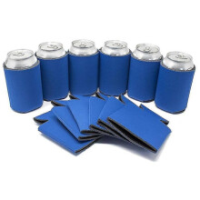 (Blue) MIMIGO 6 Pack Blank Beer Can Coolers Sleeves Neoprene Beer Can Cooler Drink Bottle Holder Sleeve