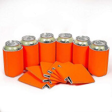 (Orange) MIMIGO 6 Pack Blank Beer Can Coolers Sleeves Neoprene Beer Can Cooler Drink Bottle Holder Sleeve