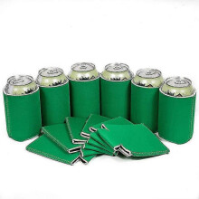 (Green) MIMIGO 6 Pack Blank Beer Can Coolers Sleeves Neoprene Beer Can Cooler Drink Bottle Holder Sleeve