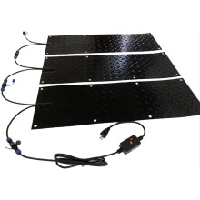 Snow Melting Walkway Mat, Snow Ice Melting Mat SlipProof Rubber Heated Mat Connection W/Power Cord Heated Driveway Pad, 10In X 30In,3PCS