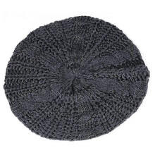 (Dark Gray) Women Knitted Slouch Beanie Hat Winter Warm Beret Crochet Ski Cap