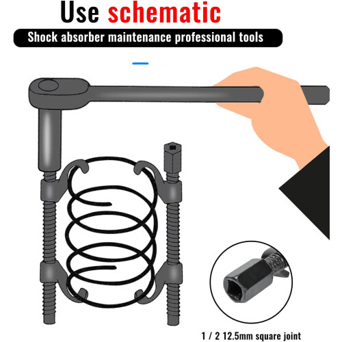 15' 380MM Coil Spring Compressor Tool, Auto Suspension Compression Remover Installer Tool Set of 2 Black 2
