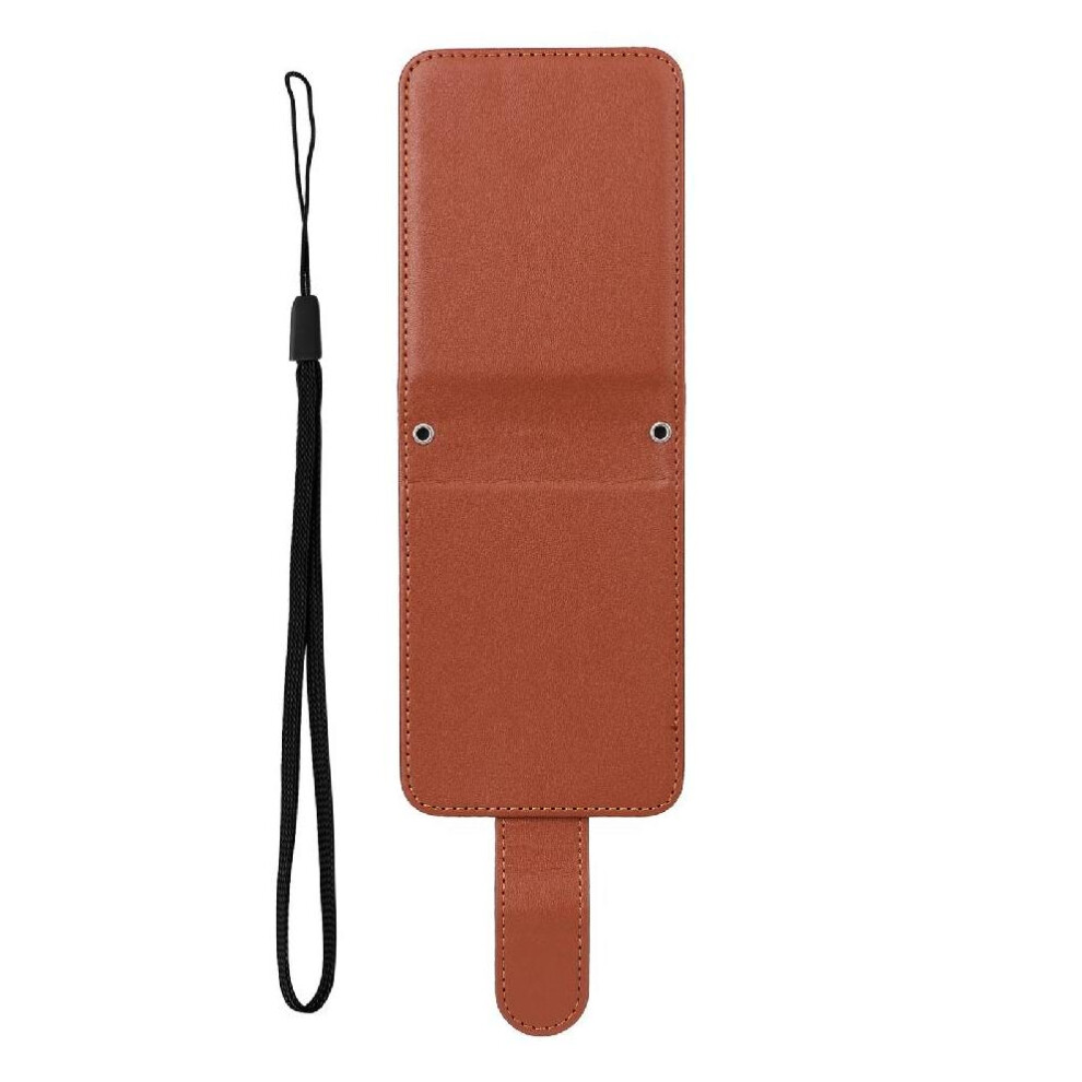 (Brown) Flip Case For Samsung Galaxy Z Flip4 Pu Leather Wrist Strap Kickstand Magnetic Card Holder Wallet Case Brown 764563076291