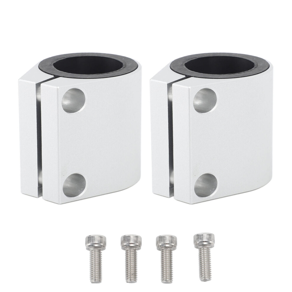 2Pcs 1In High Temp Exhaust Clamp Aluminum Butt Silver 9121376740954
