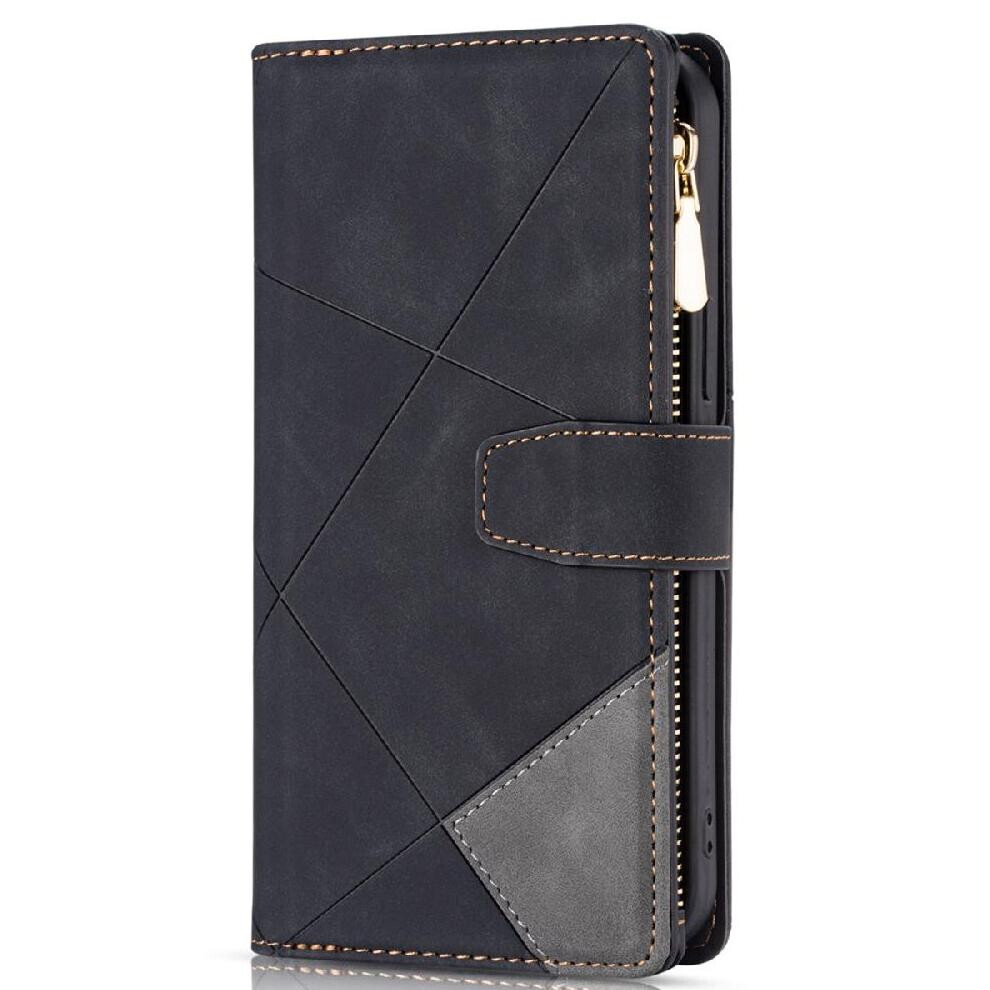 (Black) Wallet Case For Samsung Galaxy Z Fold5 5 Card Holders Wrist Strap Magnetic Closure Kickstand Black 764563076437
