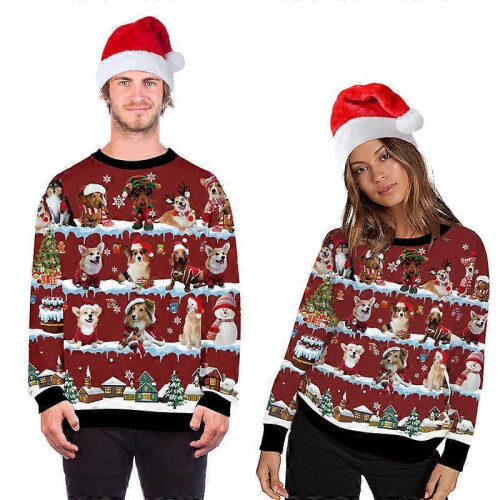 (M) Mens/Womens Ugly Christmas Sweatshirt 3D Unique Hilarious Graphic Pullover Shirt 1
