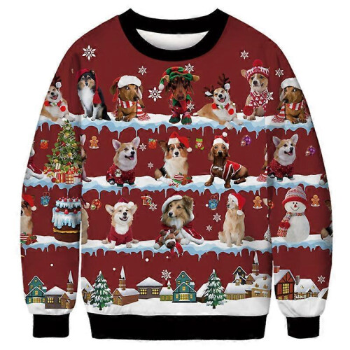 (M) Mens/Womens Ugly Christmas Sweatshirt 3D Unique Hilarious Graphic Pullover Shirt