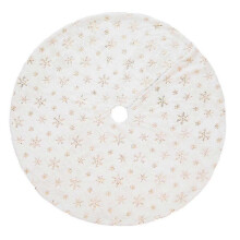 (122cm Gold) Christmas White Tree Skirt Xmas Tree Skirt For Holiday Tree Home Decorationswith Sequin Snowflakes