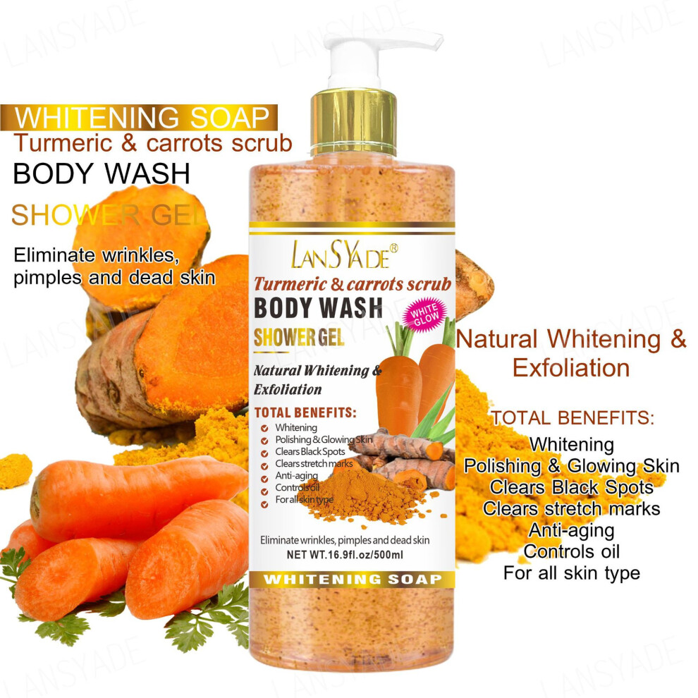 Topsrjyl (Turmeric) Papaya Matte Shower Gel 500Ml Fruit Fragrance And Gentle Bubble Shower Gel