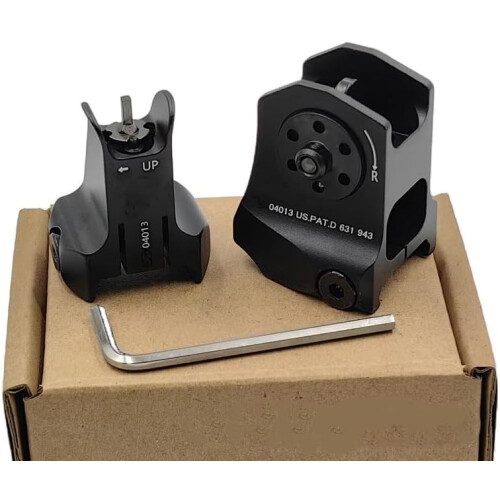 Flip Up Iron Sights,Metal Front & Rear Sights,Rapid Transition Backup Sight Set 2