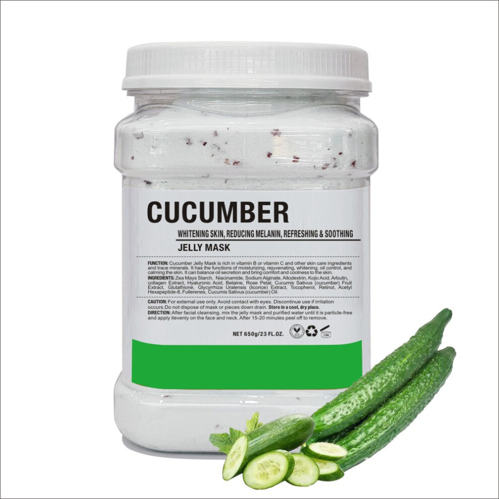 Topsrjyl (Cucumber) Rose Petal Crystal Jelly Mask Powder Vampire Against Age Water Brightening Skin Soft Mask Powder 650G