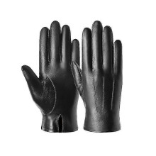 (M) Men's winter leather gloves outdoor riding windproof warm goat skin touch screen warm gloves