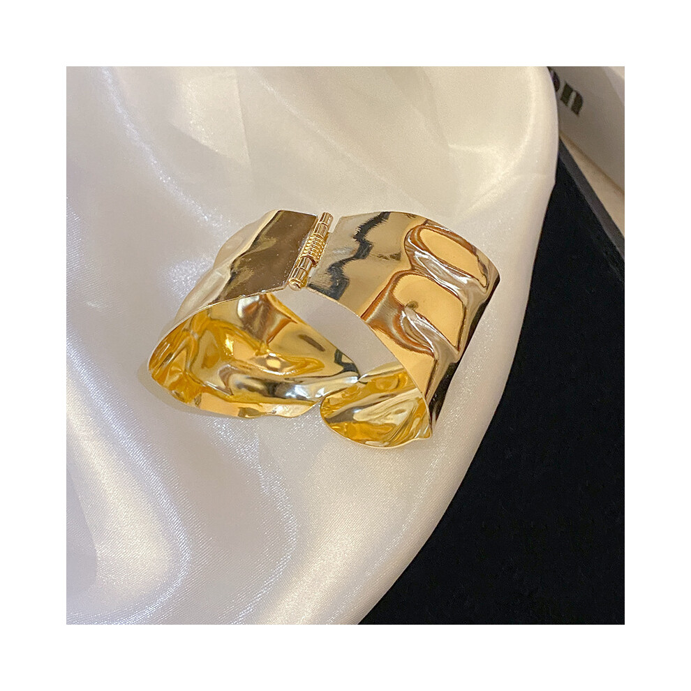 Photos - Bracelet  Folded geometric opening personality simple hand-dressing  natural high-end women's j(7# Bracelet-Irregular-Golden)