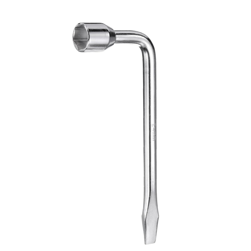 Car Spare Tire Lug Wrench 24Mm Carbon Steel L Type Slotted End Hexagon Socket Wrench Lshaped Tire Repair Tool For Automobile Repair 477169063885