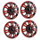 4Pcs Wheels Rim Cover 13 Inch Black Red Stylish 4