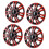 4Pcs Wheels Rim Cover 13 Inch Black Red Stylish 5